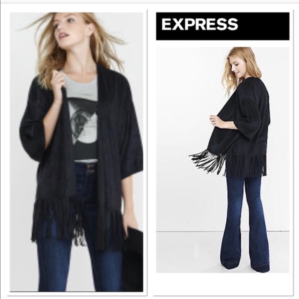 Black Suede Fringe jacket/wrap